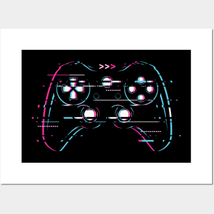 Glitch Gaming Controller Posters and Art